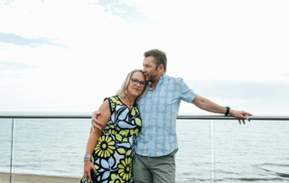 Sarah & Gareth together by the sea