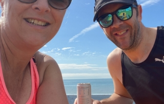 Post parkrun breakfast on the seashore